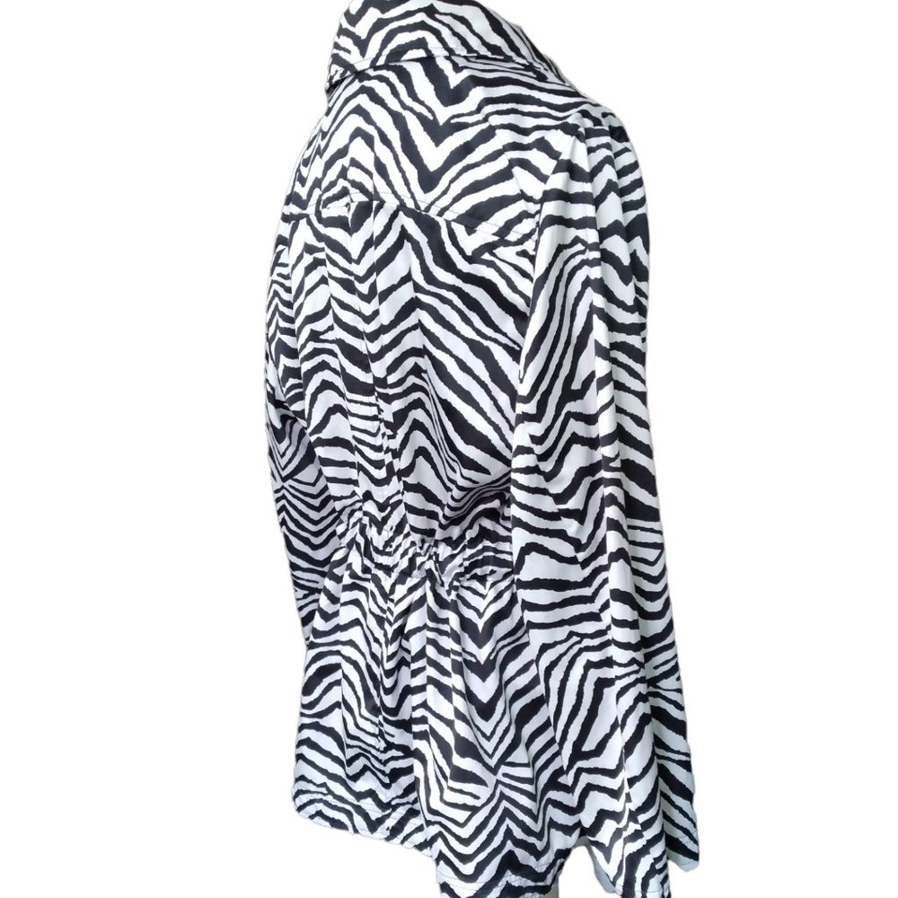 Vtg Dana Buchman 90's Zebra Print Jacket By Dana … - image 4